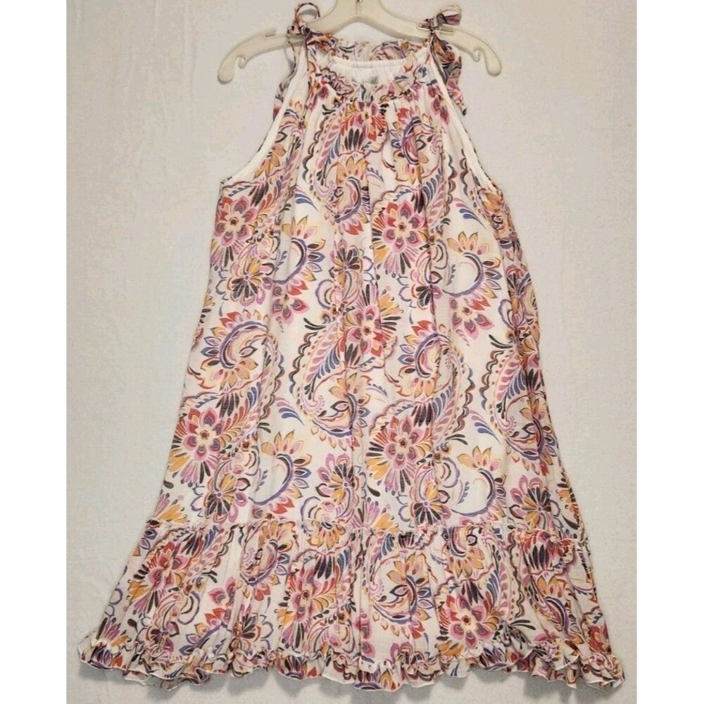 Robbie Bee Sz Large Floral Paisley Sleeveless Midi Flowy Feminine Coastal Summer